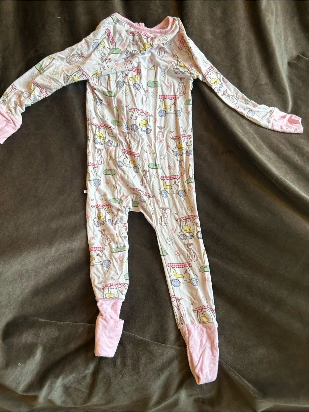 Caden Lane Pink Footed One-Piece golf print “Country Club Cutie” print